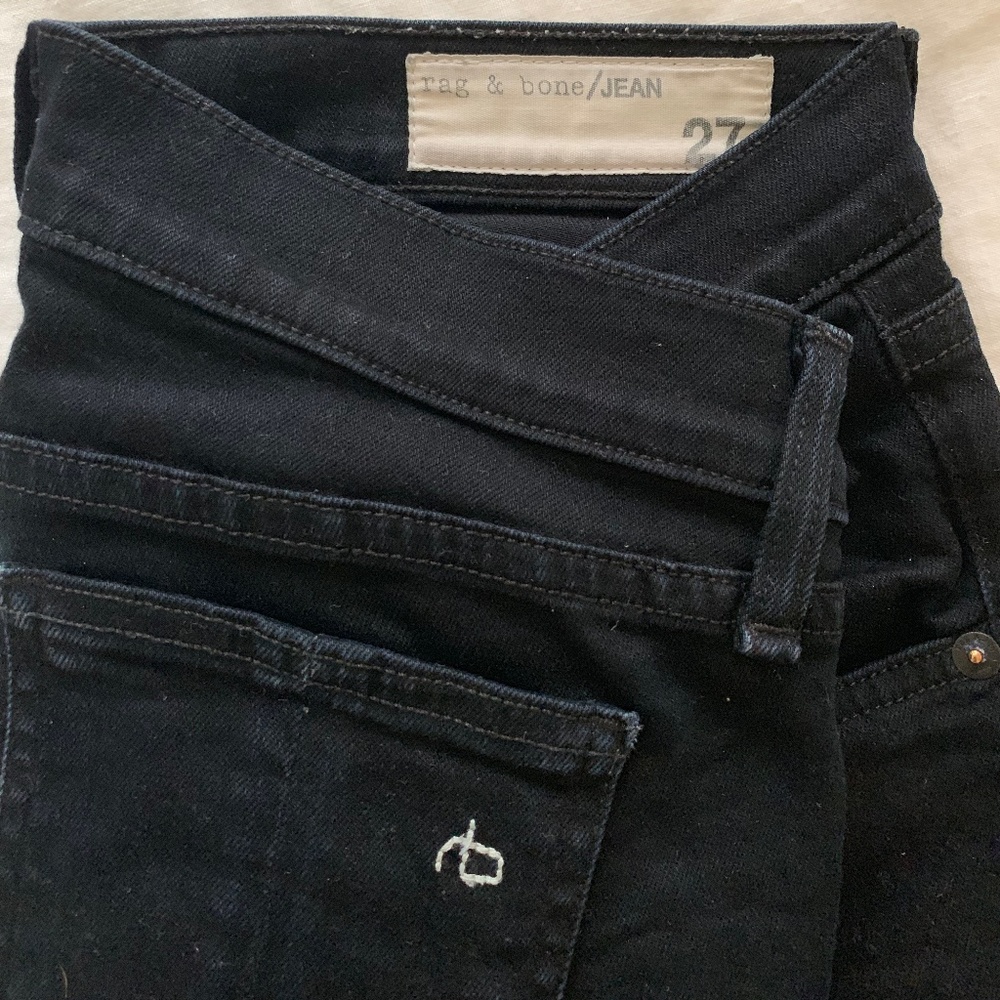 Rag & Bone Black Distressed Skinny Jeans